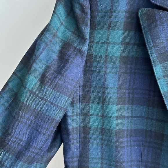 Giorgio Di Sant Angelo 100% Pure Wool Blue and Green Plaid Blazer, Size 14 - Picture 6 of 16